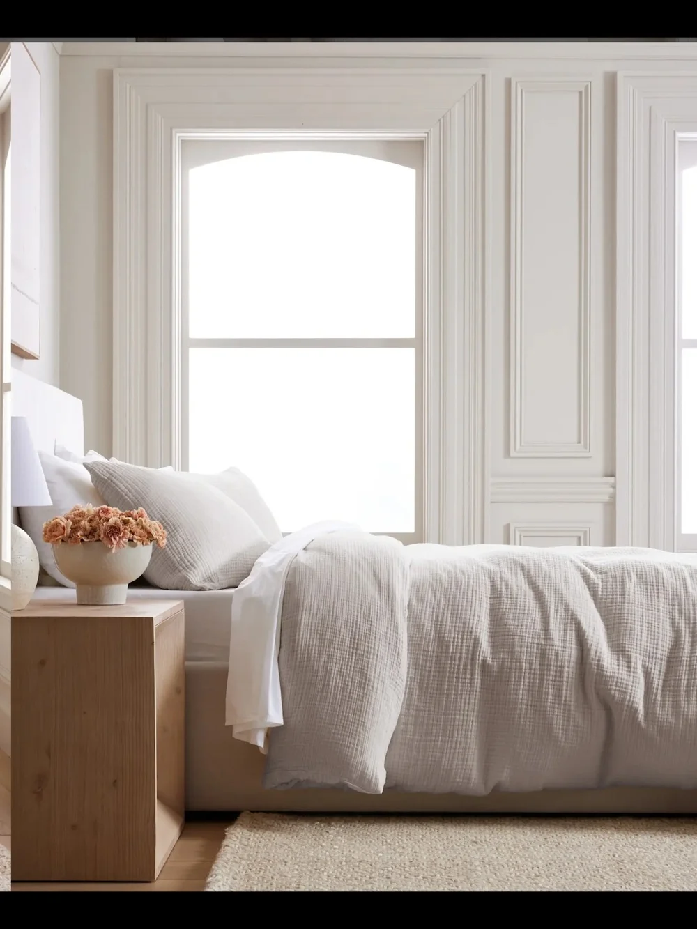 Quince Organic Cotton Gauze Duvet Cover Set - Light Grey